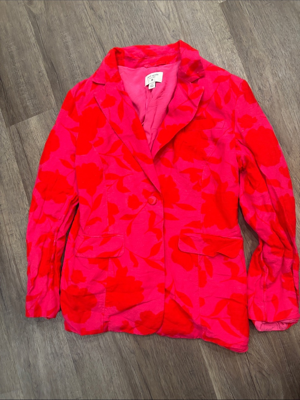 Kate spade X target Pink & Red Floral Single-Button Blazer Jacket